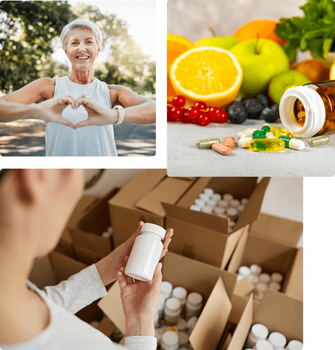 Healthy lifestyle, vitamins, and supplement packing.