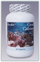 Supplement bottle with coral reef label.