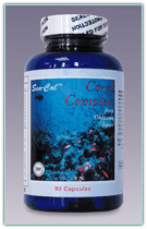 Blue bottle of Coral Complex capsules.