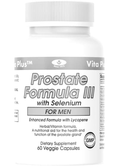 Prostate Formula III selenium supplement bottle
