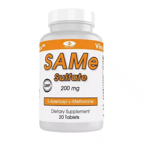 SAMe sulfate 200 mg dietary supplement bottle