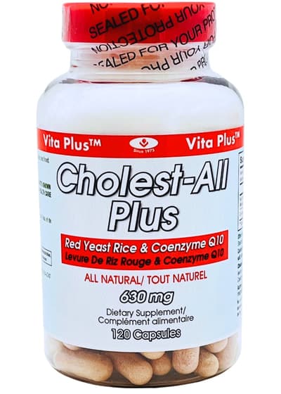 Cholest-All Plus red yeast rice supplement bottle