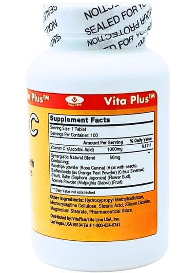 Vita Plus Vitamin C 1000 mg 100 Tablets - Image 2