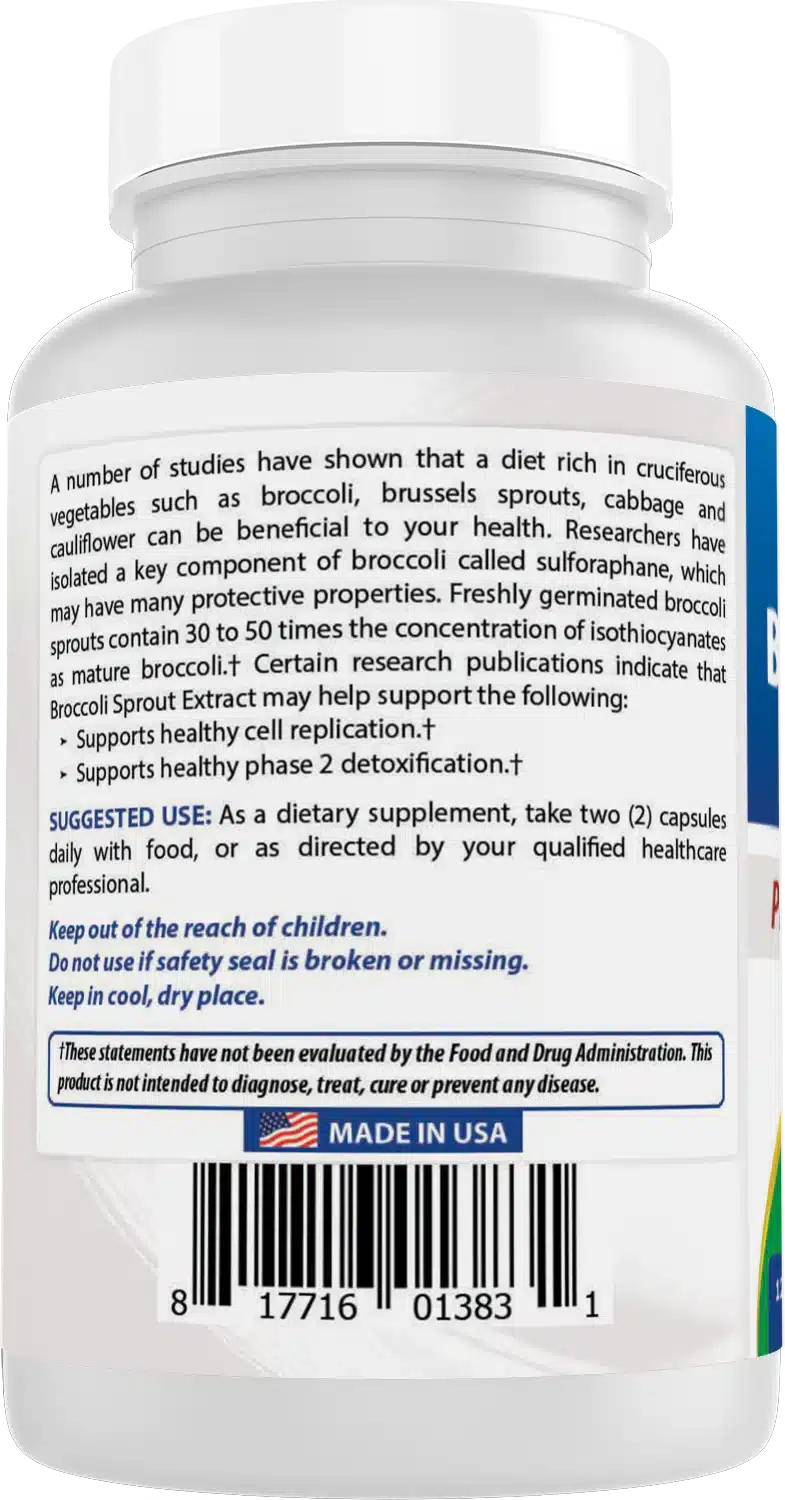 Best Naturals Broccoli Sprout Extract 1000 mg per serving 120 Capsules - Image 4