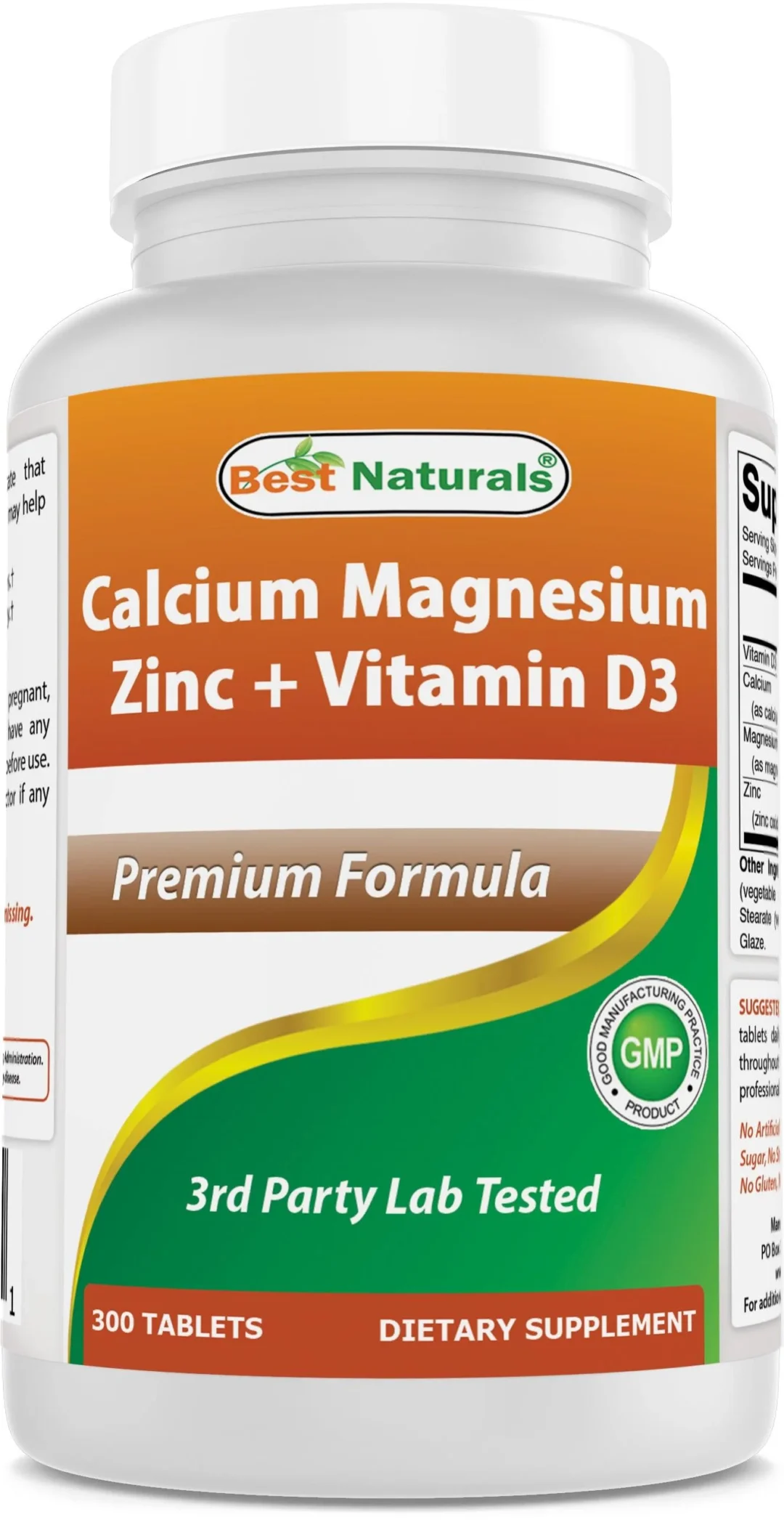 Calcium Magnesium Zinc Vitamin D3 supplement bottle