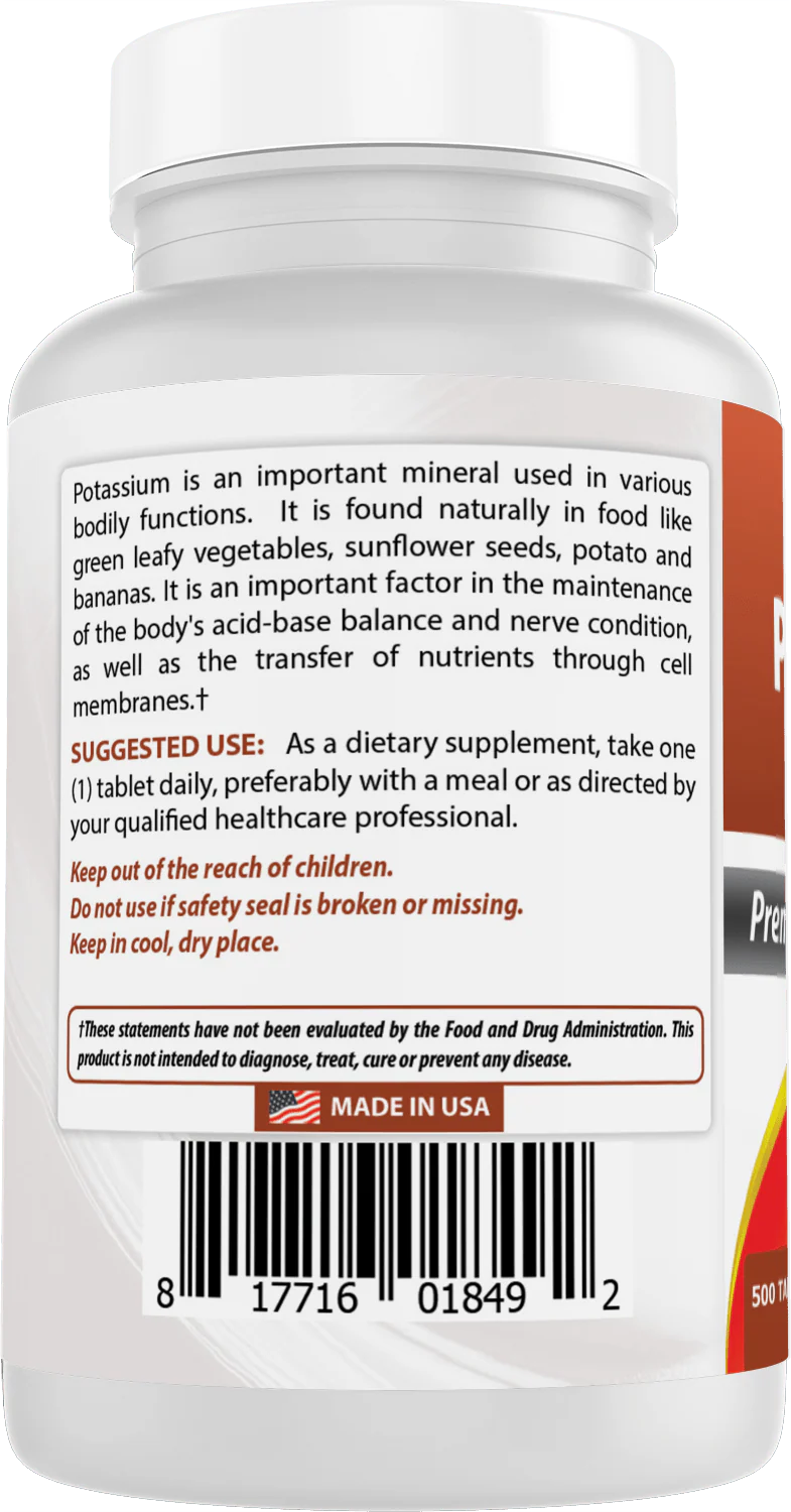 Best Naturals Potassium Citrate 99mg 500 Tablets - Image 5