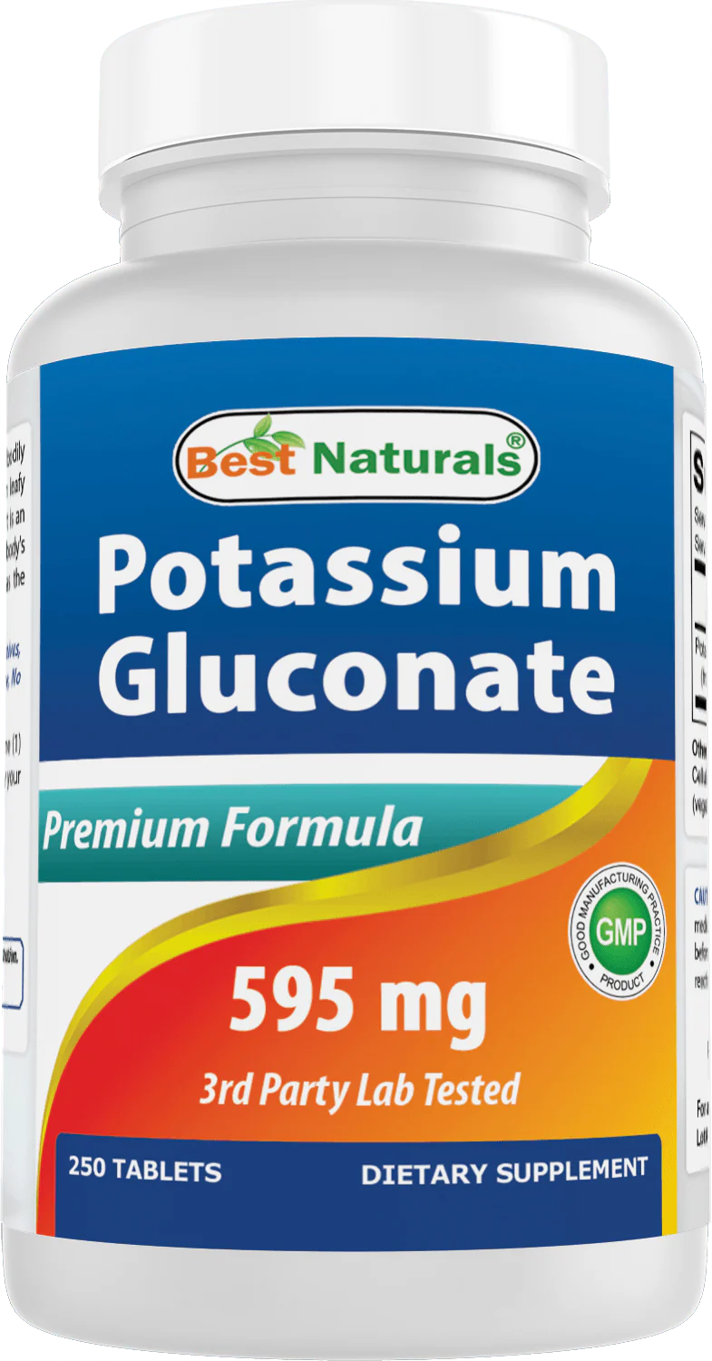 Best Naturals Potassium Gluconate 595mg 250 Tablets