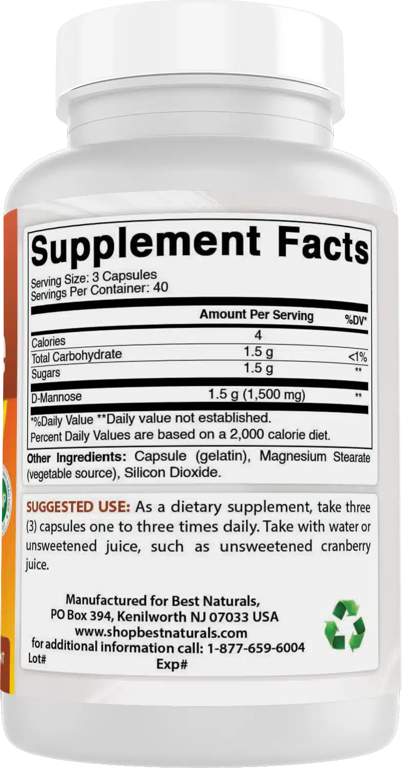Supplement facts label on white bottle
