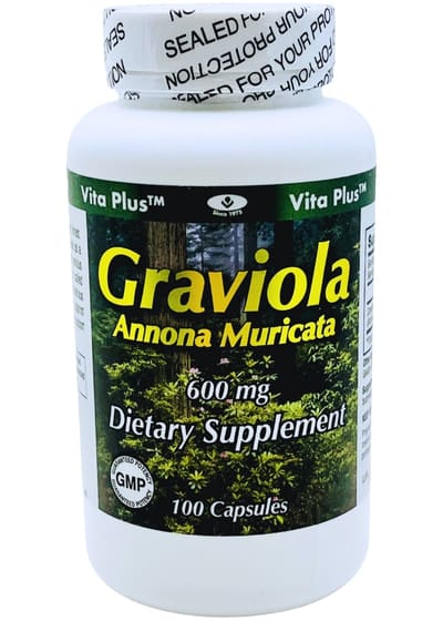 Graviola Annona muricata supplement bottle
