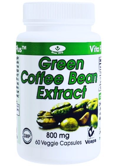 Green coffee bean extract supplement bottle