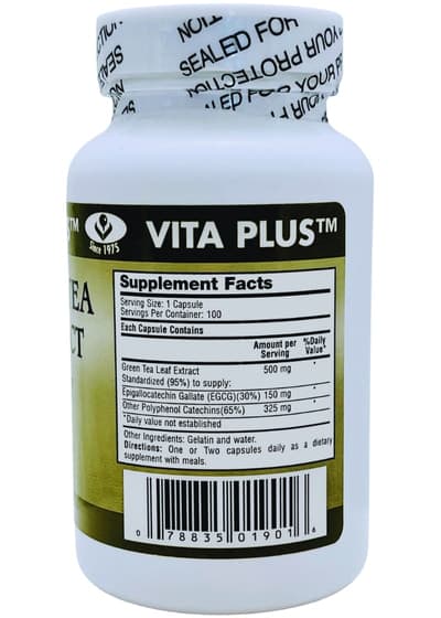 Vita Plus supplement bottle with facts panel