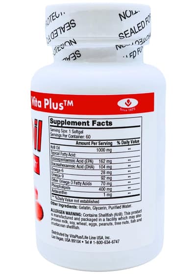 Vita Plus Krill Oil 500 mg 60 Soft Gels - Image 2