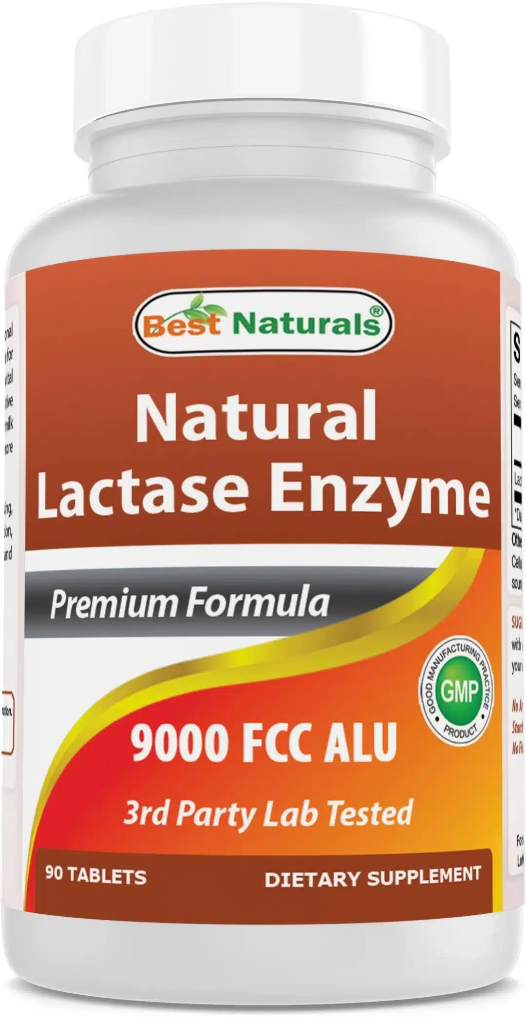 Best Naturals lactase enzyme supplement bottle